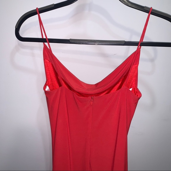 Laundry by Shelli Segal RED SATIN SLIP DRESS - Picture 6 of 10